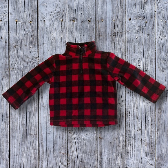 THE Children’s Place Plaid Red/black Zip up Sweater Long Sleeve NWT - Picture 3 of 6